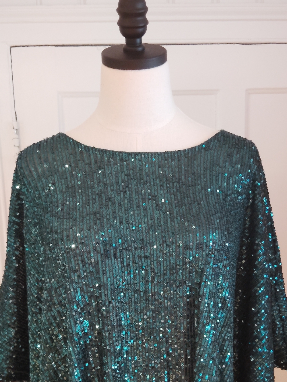 MSK Sequinned Round Neck Short Sleeve Blouse - Picture 4 of 16